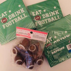 Football Napkins + Food Picks Cupcake Toppers, NFL
